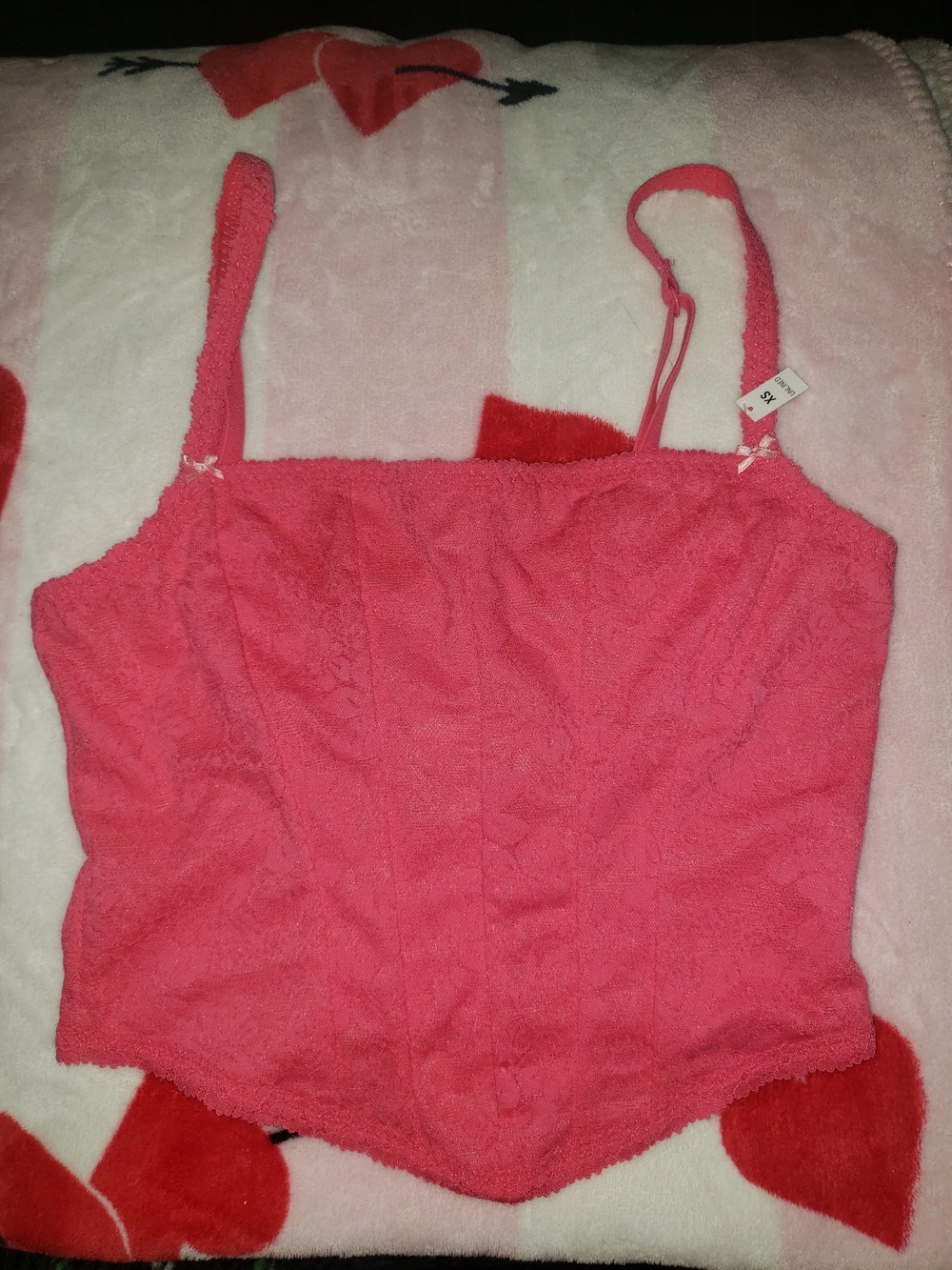 PINK Victoria's Secret Coral Pink Lace Tank Top